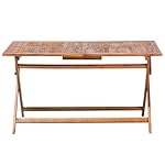 Beliani Cento Gartentisch Set Akazienholz Dunkelbraun