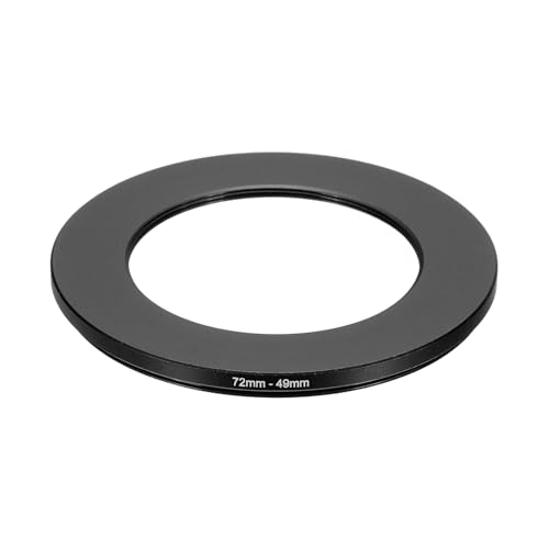 PATIKIL Step Down Ring Adapter 72mm to 49mm, Filter Step-Down Rings Camera Lens Filters Metal Ring Digital for ND IR DSLR Lenses, Black