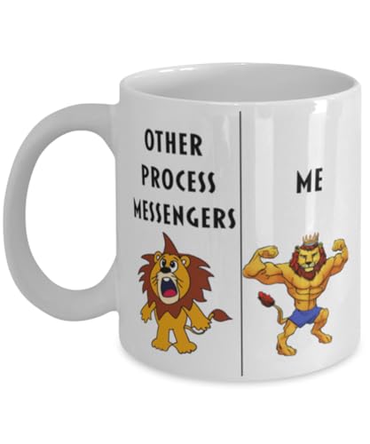 Funny Process Messenger Coffee Mug, Fathers Day Process Messenger, Gag Gift for Process Messenger, Unique Gift for Process Messenger, Lion Mug