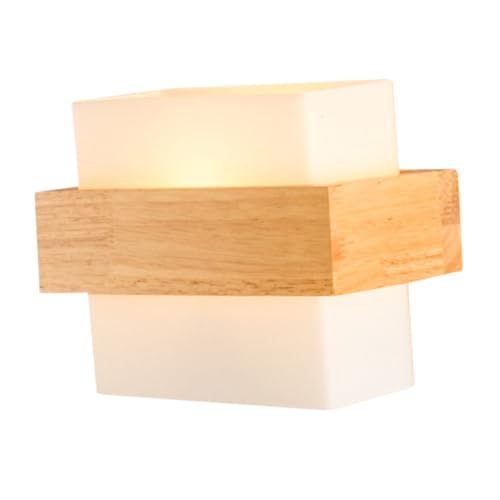 NUOBESTY Lámpara de Pared de Madera y Vidrio para Dormitorio y Pasillo Luz Decorativa Práctica para Hotel y Hogar Instalación Sencilla Diseño Nórdico Elegante