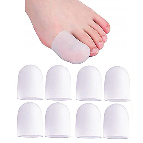 feifanshop Protezione Dita Piedi, 8 Pezzi Cappucci Copri Dita in Gel, Protezione Tubolare Gel, Cappucci di Protezione per Vesciche, Calli, Unghie Incarnite, Perdita di Unghie dei Piedi