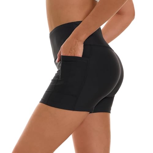 Image of HODOSPORTS Women's 3'' /5'' /7'' /9'' /12'' Swim Board Shorts UPF50+ High Waisted Quick Dry Swimsuit Bottoms with Pockets Liner