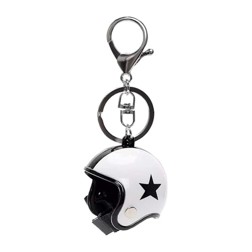 Porte Clé Mini 3D Casque Moto Métallique Fermoir Mousqueton Compact