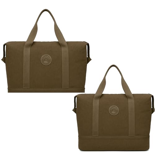 Bolsa Viagem academia Feminina expans?vel Grande Capacidade Bolsa em tactel auxiliar mala bordo (MARROM)