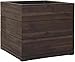 VIVANNO Pflanzkübel Blumenkübel Holz Block Würfel mit Einsatz 44x44x41 cm Dunkelbraun