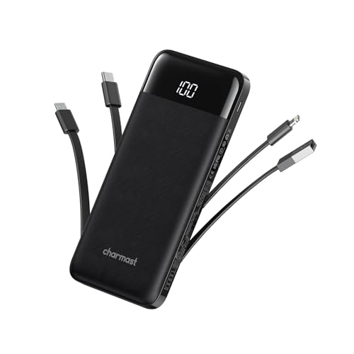 charmast Portable Charger with Built in Cables 10000mAh