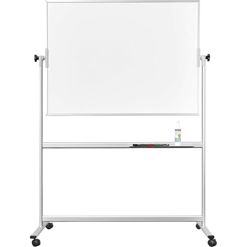 Tableau blanc magnétique sur roulettes magnetoplan laqué 1834 x 1620 mm
