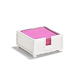 Two's Company Hampton Faux Bamboo Napkin Holder, STD, Pink, white