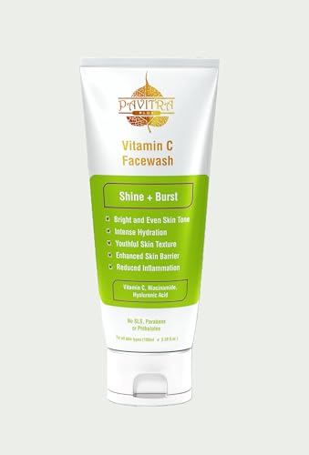 Image of PavitraPlus Vitamin C Face Wash for Glowing Skin and Skin Brightening with Niacinamide and Vitamin E for Dark Spots - Daily Cleanser for Women and Men, All Skin Types, 100ml