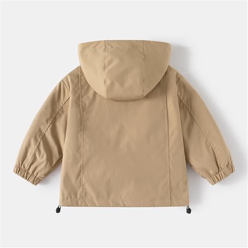 Toddler Kids Hooded Raincoat Zip Solid 𝗪aterproof Soft Lined Outerwear Fall Warm Windproof Coat with Pocket2