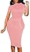 HipGlamp Women's Fashion Peplum Bodycon Dresses Short Sleeve Bow Club Ruffle Pencil Party Dress