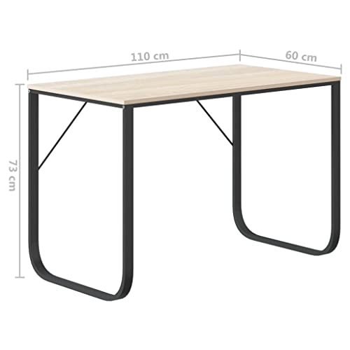 Bureau robuste aspect chêne et métal moderne pour travail stable - 3