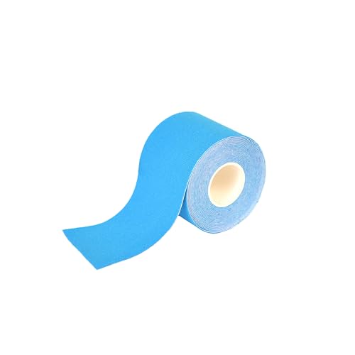 Tape Kinesiologico SPORTHERAPY: Allevia Contratture e Tensioni Muscolari - 90% Cotone, Non Contiene lattice - Certificato Dispositivo Medico | 5CM X 5M (Azzurro)
