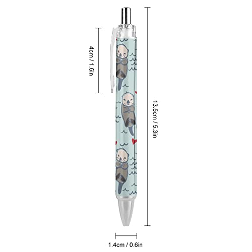 Bolígrafo retráctil de tinta azul y trazo fluido Cute Otter Love para notas impecables 2