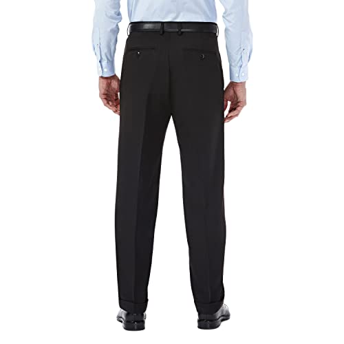 Haggar Mens Hidden Expandable Waistband Classic Fit Pleated Front Gabardine Dress Pant3