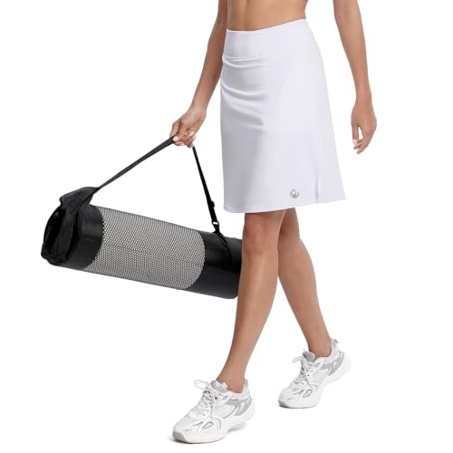 Image of M MOTEEPI Modest Knee Length Skorts Skirts for Women Tennis Athletic Golf Skort with Pockets UV Protection High Waist