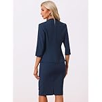 Allegra K Business Skirt Suit Set for Women's 2 Piece Office Work Outfit Collarless Blazer Pencil Skirt - Image 3
