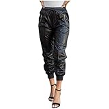 ✿✿Biker Kunstleder Sexy Damen Faux PU Leder Leggins Hohe Taille Hüfthoch Strumpfhose Hose England Straße Gotisch Schwarz Gamaschen Verband Schlank Dünne Elastische Zerrissene Hose für Frauen Damen PU Skinny Leggings Hüfthose