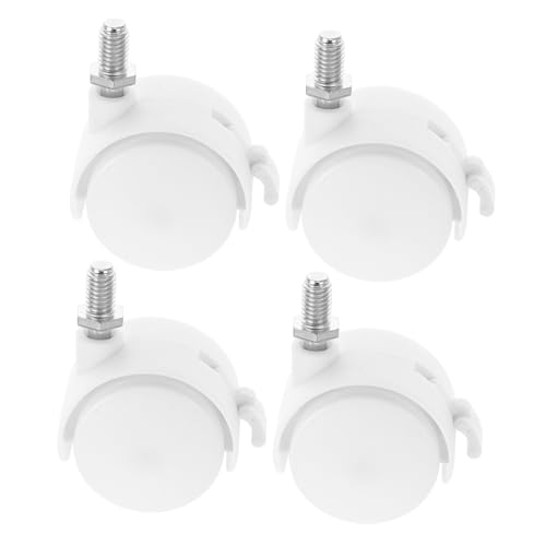 NIYANGLE 1 Set Rotelle Per Mobili Ruote Del Carrello Per La Sostituzione Rotelle Della Sedia Bloccabili Ruote Per Mobili Ruote Piroettanti Per Diverse Superfici Bianca Plastica 4 Pz