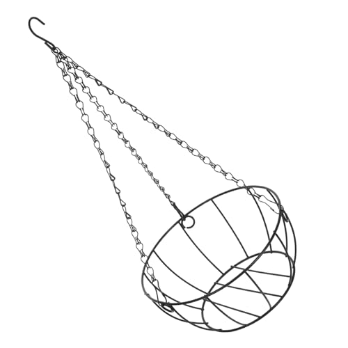 YARNOW Panier Suspendu Métal avec Chaîne pour Plantes Intérieur Balcon Support Rond Fil pour Décoration De Jardin Extérieur