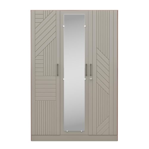 Image of Wakefit Wardrobe for Bedroom | 3 Yr Warranty | Cupboard for Bedroom, Almirah, Wooden Wardrobe, Comes with LED light, Storage Drawer, Mirror & Hanger, Density:680-750kg /m, Free Installation(Tyrian-CB)