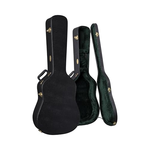 Martin Hardshell Case – Dreadnought 14-Fret | 3-Ply Vintage-Style Exterior with Plush Green Interior | Classic Protection with Brass-Plated Hardware
