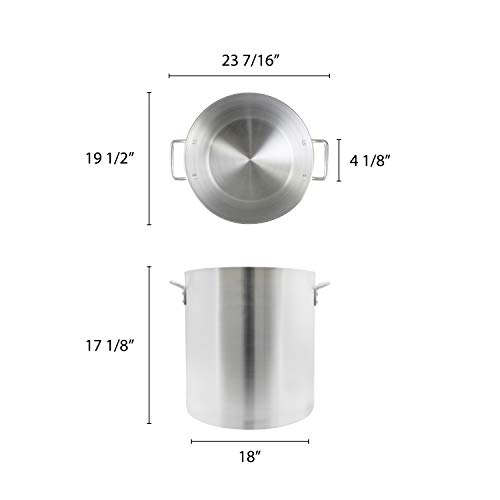 Thunder Group 80 Quart Aluminum Stock Pot, Silver - Thumbnail 2