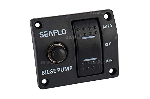 Panneau de commutateur de pompe de cale à 3 voies Seaflo (automatique-arrêt-manuel) 12v 24v Disjoncteur 15A intégré – vue 3