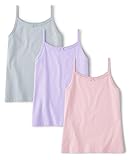 The Children's Place Girls' Cotton Cami Tank Tops 3-Pack, Lovely Lavender | Serene Blush | Smoky Blue, Medium