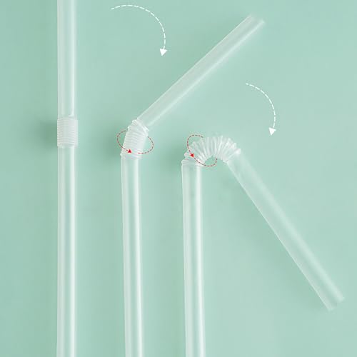 100 pitillos plásticos transparentes flexibles 20 cm miniatura 6