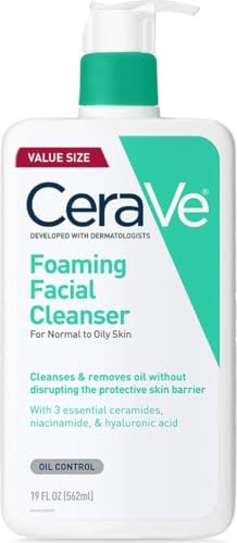 Best Facial Cleansers for Large Pores After 50 14 CeraVe Foaming Facial Cleanser, Face Wash for Oily Skin, 19oz