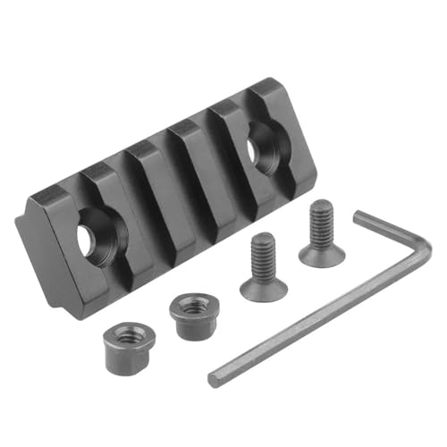 PBTMCD Sección De Rieles Picatinny/Weaver De Aleación De Aluminio De 5 Ranuras Y 21 Mm De Ancho, Adaptador De Base For Montaje En Riel(1pcs)