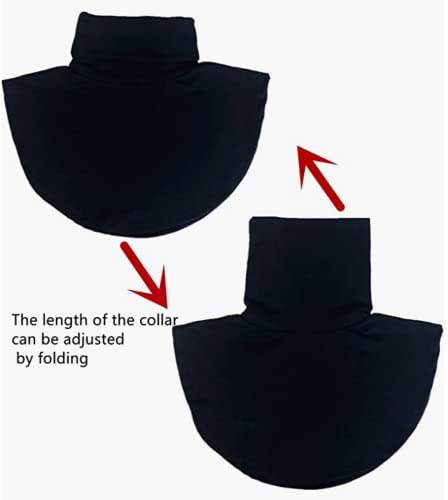 Women's Turtleneck Dickies Fake Collar Mock Turtleneck Half Blouse Collar,White And Black,2 pieces3