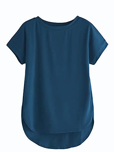 Image of Fabricorn Plain High Low Hem Cotton Tshirt for Women