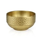 Stainless Steel Bowl, 25 Oz Double-Walled Insulated Soup Bowls, Gold Cereal Salad Bowls, Metal Mixin