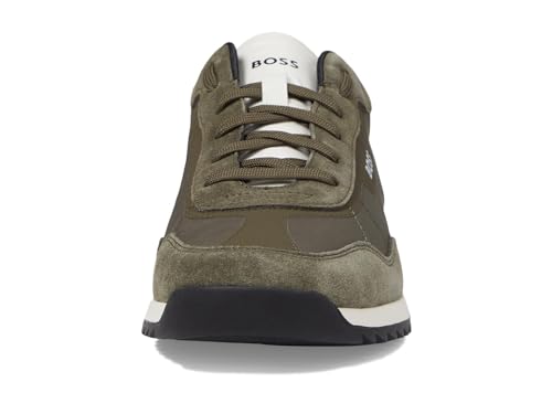 Image of BOSS Men's Zayn Low Profile Suede Leather Two Tone Sneaker