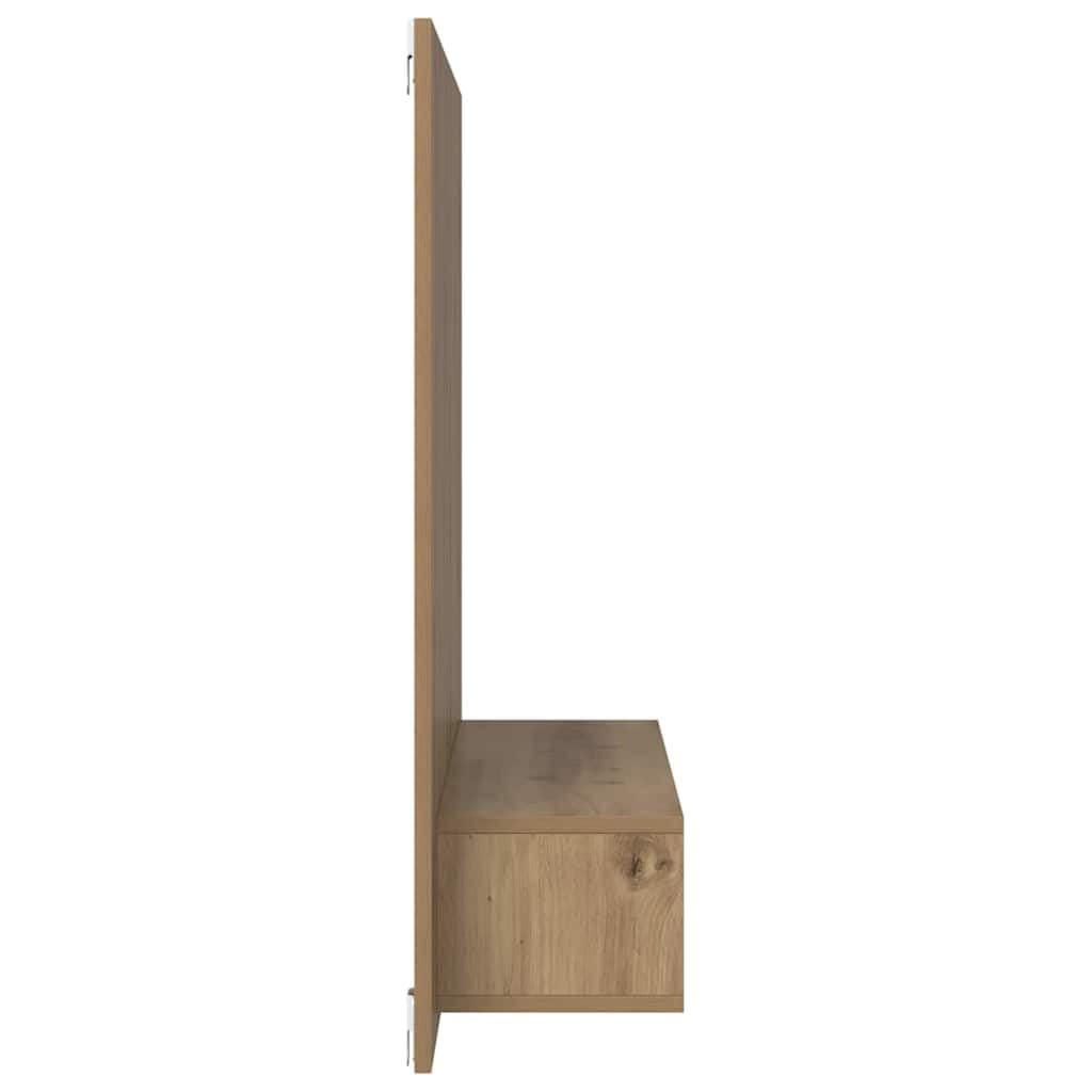 Mobile TV con ripiani e pannello posteriore in legno rovere Artisan, set montato a parete 120 x 23,5 x 90 cm con ripiani 5 x 90 cm per soggiorno