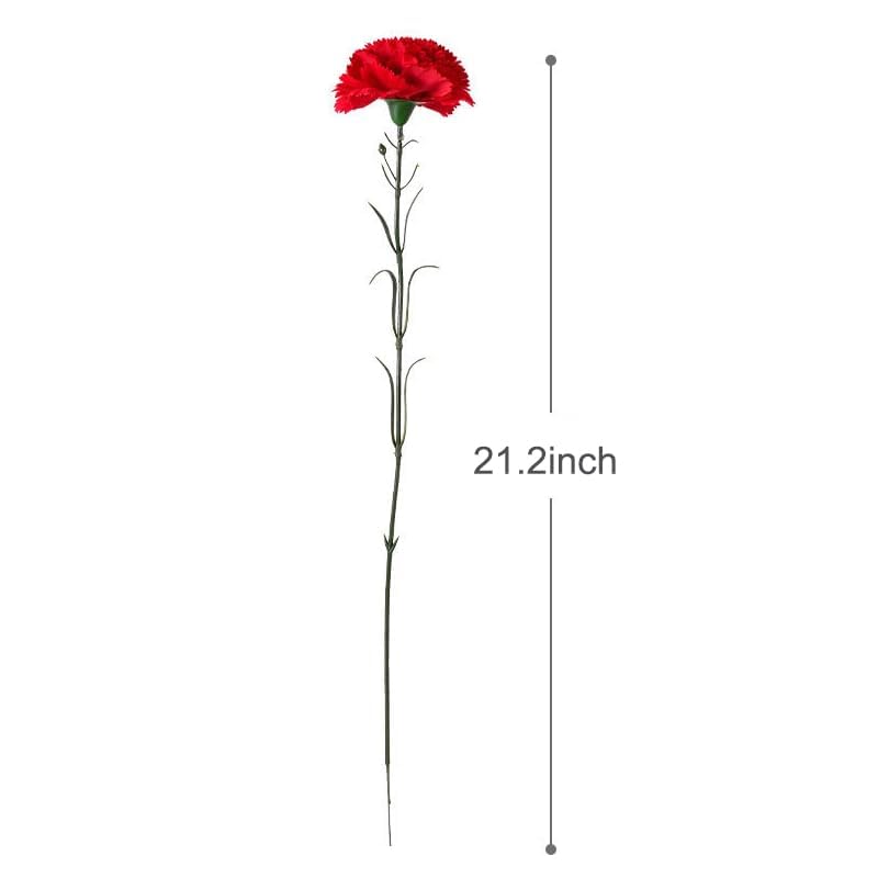 FLYGIRL 11 pcs Artificial Carnations,Outdoor UV Resistant No Fade Artificial Flower,Mini Carnation Silk Petals Fake Flowers Forever Plants for Photo Props Home Party and Wedding Decor (Red)