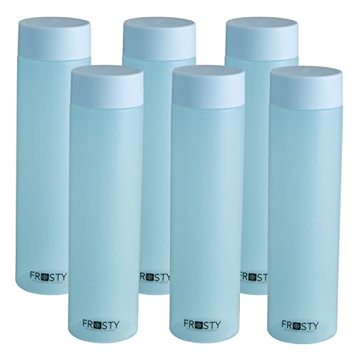 AQUAWARE Frosty Plastic Food Grade Fridge Round Water Bottle Gift Set(6 pieces, 1L,Blue) | 950 milliliter