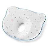 EAXBUX Baby 3D Hollow Pillow, Memory Foam Cushion, Used to Prevent Flat Head Syndrome and Head Support, Newborn Baby Head Shaping Pillow is Suitable for 0-12 Months Old Babies. (White A)