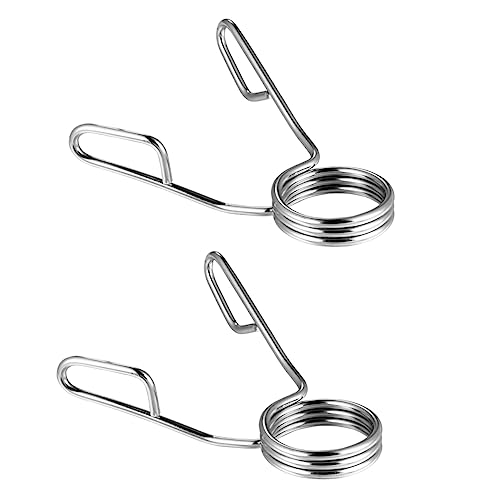 ARTSEWPLY 2pcs Dumbbell Barbell Clamps Spring Clip Collars Stainless Steel for Gym Powerlifting Weights for Barbell
