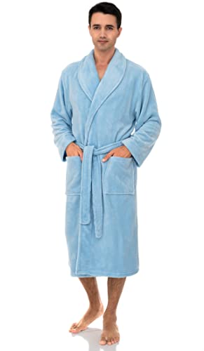 TowelSelections Men's Fleece Robe, Plush Shawl Collar Spa Bathrobe3