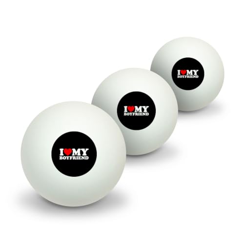 GRAPHICS & MORE I Heart My Boyfriend Novelty Table Tennis Ping Pong Ball 3 Pack