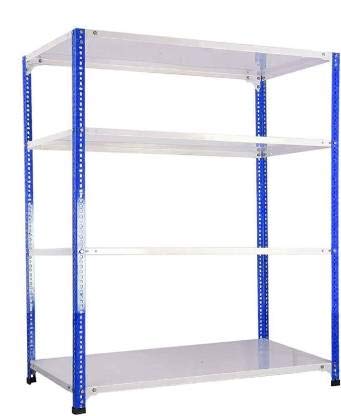 Spacious Slotted Angle Rack CRC Sheet 4 Shelves Multipurpose Powder Coating Storage Rack Dimension 12