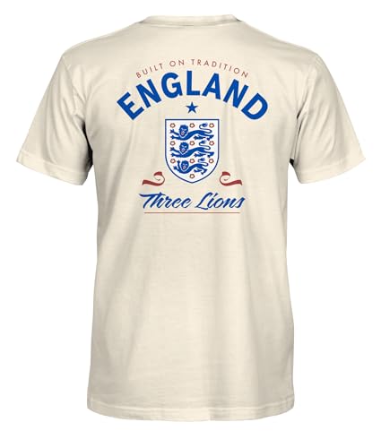 England National Football Team Soccer Premium Cotton T-Shirt (US Alpha X-Large Regular Regular Flourish)