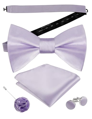 Image of Alizeal Mens 4pcs Formal Solid Bow Tie Set