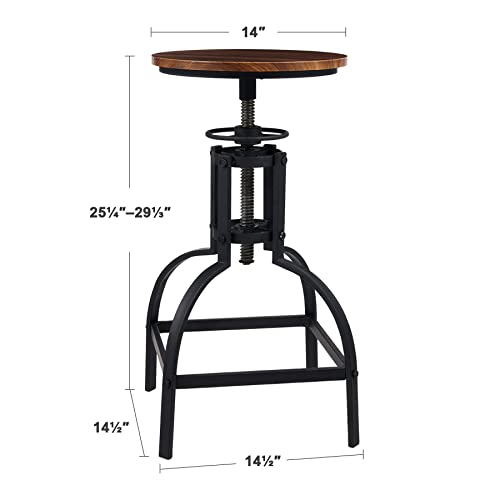 Vonluce Industrial Chair Stool Backless 2Pc Set, Counter Height Bar Stool Adjustable Swivel Chair Bar Stools For Dining Room Kitchen Counter Chairs Home Coffee Bar Seating, Chestnut Finish #TOP5