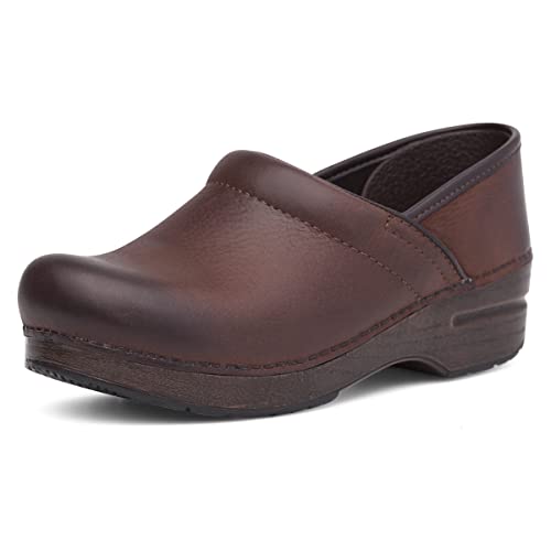 Dansko Women's Professional Brown Burnished Nubuck Clog 8.5-9 M US