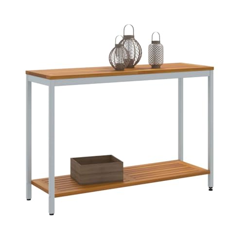 vidaXL Table de Jardin avec Stockage Naturel et Gris 110 x 35 x 75 cm, Mobilier Moderne pour Jardin...