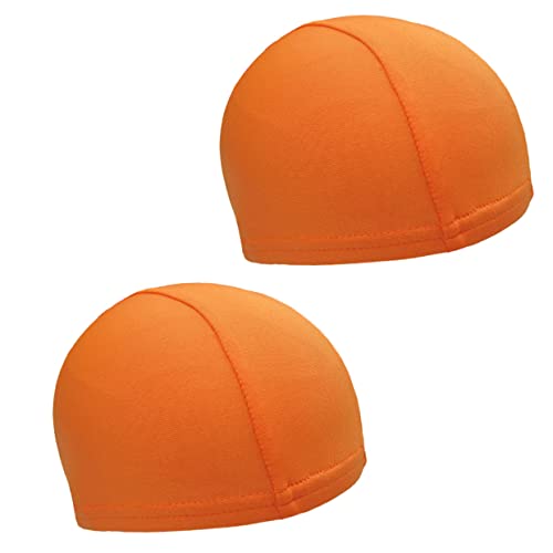 balacoo 2PCS Quick Dry Sports Inner Helmet Liner Caps for Cycling and Running Breathable Stretchy UV Protection Comfortable Fit for Outdoor Activities Orange